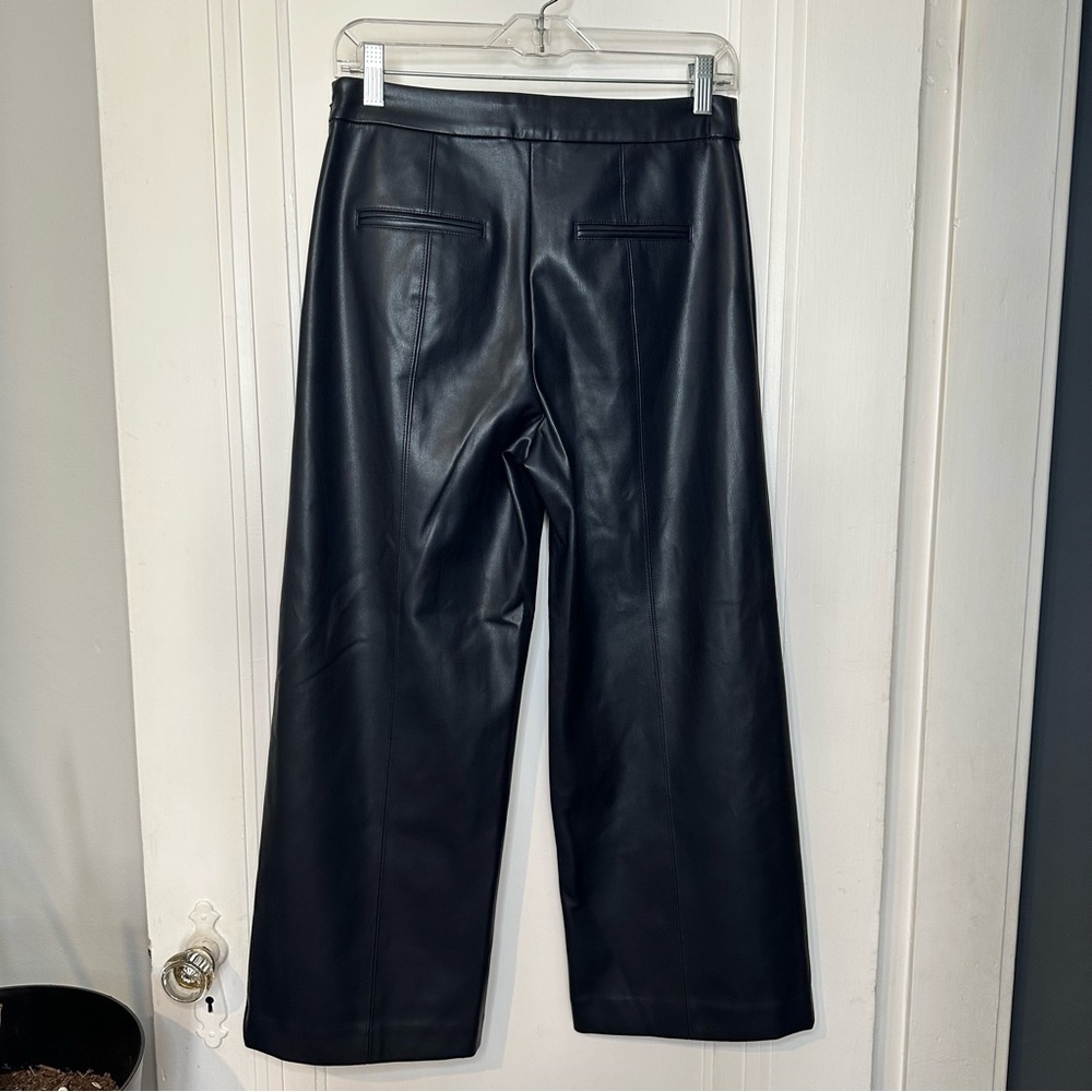 Ann Taylor Navy Faux Leather Trousers size 2 - Picture 5 of 11